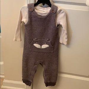 Overalls with undershirt